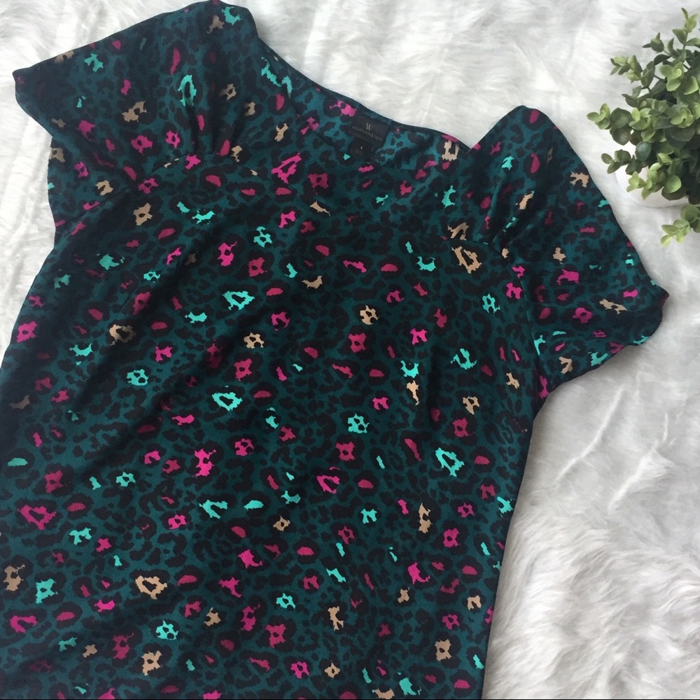 Worthington multi-color cheetah blouse
